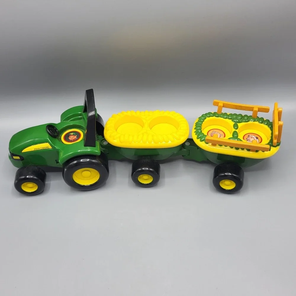 John Deere Animal Sounds Hayride Tractor Toy Kids Green Yellow Works